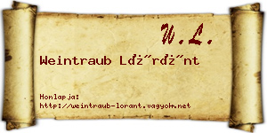 Weintraub Lóránt névjegykártya