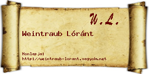 Weintraub Lóránt névjegykártya